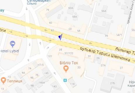 Сiтiлайт  у Києві, 1.8x1.2  Шевченко б-р. схема