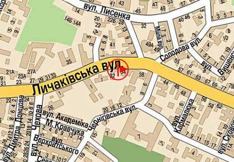 Билборд A в Львове Лычаковская ул., 32 схема