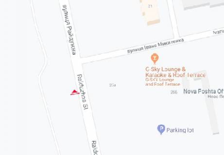 Билборд A в Киеве, 3x6  Райдужна вул., 25а схема