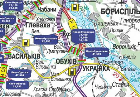 Нестандарт B у Київських трасах, 3x18  Траса Н-01, Нова Обухівська, 31,400 схема