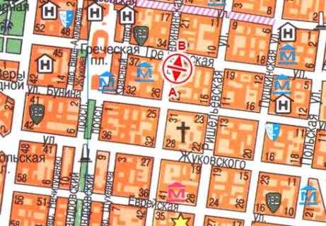 Бэклайт A в Одессе Єкатеринінська вул., 25 схема