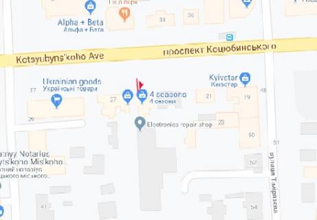 Бэклайт B в Виннице Коцюбинського просп., 27 схема