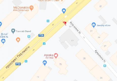 Беклайт B у Чернігові Перемоги просп., 77 - Кирпоноса вул. схема