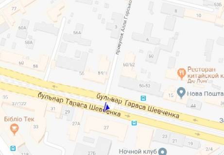 Ситилайт  в Киеве, 1.8x1.2  Шевченка б-р. схема