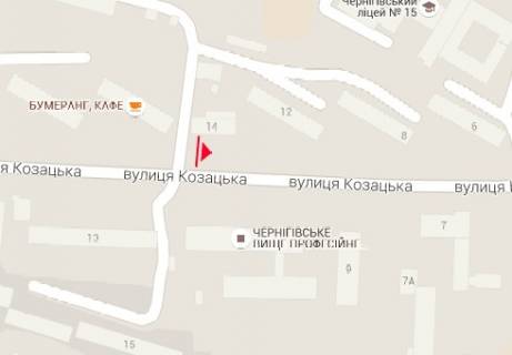 Білборд, Бігборд (Борд)  A у Чернігові, 3x6  Козацька вул., 14 схема