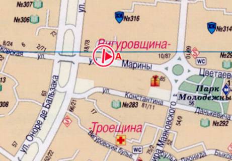 Билборд A в Киеве, 3x6  Олександри Екстер вул., 16 схема