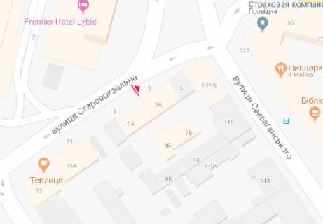Бэклайт A в Киеве Старовокзальна вул., 7 (справжній розмір 1,27х1,86) схема