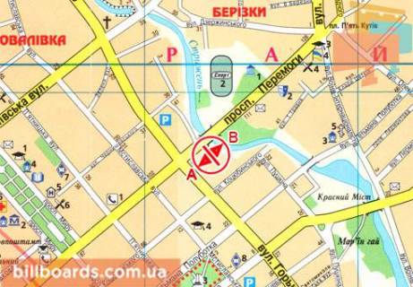 Билборд A в Чернигове, 3x6  Перемоги просп., 109 схема