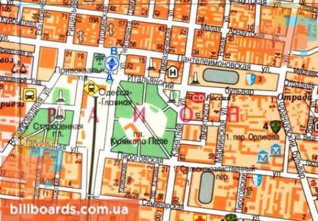 Сiтiлайт A у Одесі, 1.8x1.2  Привокзальна пл., Алея №1 А схема