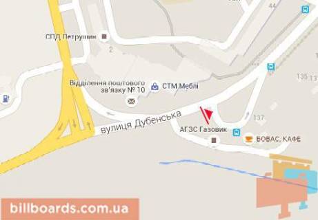Билборд A в Ровно, 3x6  Дубенська вул., ринок "Боярка" схема