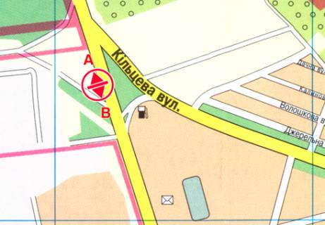 Билборд B в Чернигове, 3x6  Миру просп. - Кільцева вул. схема