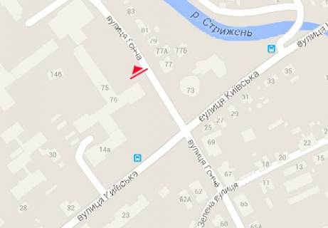 Билборд A в Чернигове, 3x6  Гонча вул., 76, до центру схема