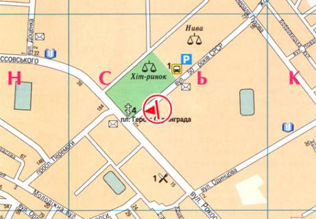 Билборд A в Чернигове Всехсвятская ул., 2 схема