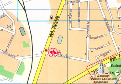 Билборд A в Чернигове, 3x6  Музична вул., 2 схема