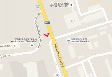 Билборд B в Чернигове Мира пр. - Мира пр., 247 схема
