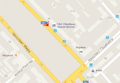 Бэклайт A в Чернигове Миру просп., 37 схема