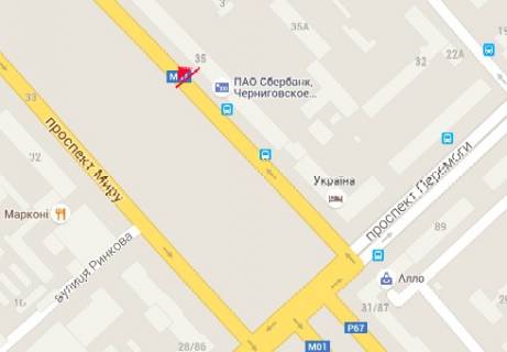 Бэклайт B в Чернигове Миру просп., 37 схема