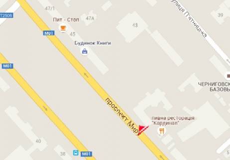 Бэклайт B в Чернигове Миру просп., 41 схема