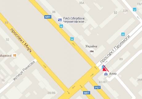 Скроллер A в Чернигове, 2.32x3.14  Победы пр., 89 - 110138 схема
