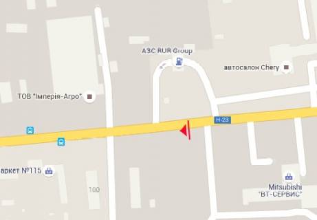 Билборд A в Кропивницкий (Кировоград), 3x6  Генерала Родимцева вул., 123 схема