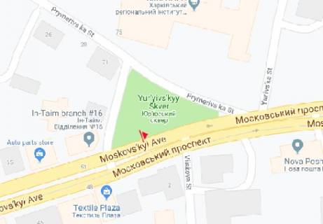 Скроллер A в Харькове, 2.32x3.14  Московский пр. - Примеровская ул. - 14000 схема