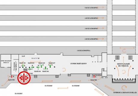 Бэклайт B в Харькове Привокзальна пл., 1 схема