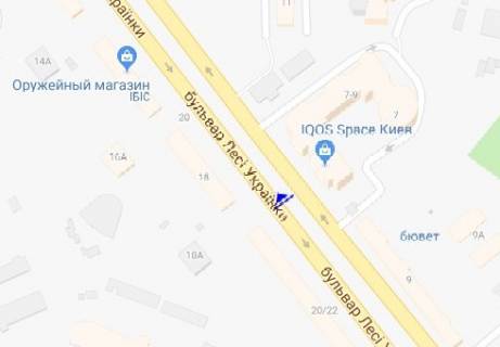 Ситискролл A в Киеве, 1.86x1.27   Лесі Українки бул., 20 схема