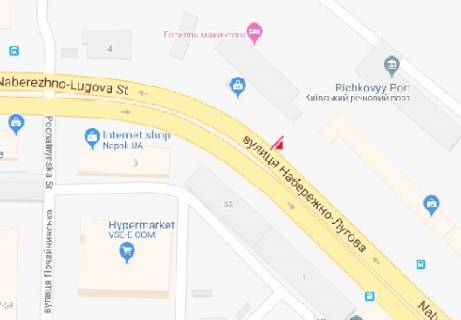 Бэклайт A в Киеве Набережно-Лугова вул., 3а схема