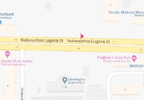 Бэклайт A в Киеве Набережно-Лугова вул., 9 схема