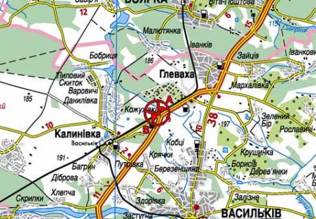 Білборд, Бігборд (Борд)  B у Глевасі, 3x6  Траса Київ-Одеса, 31100 схема