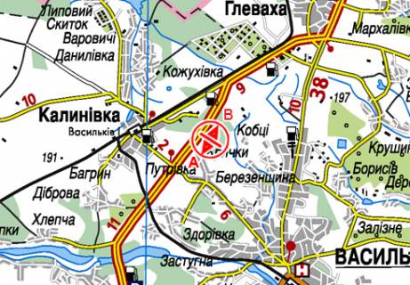 Билборд B в Київських трасах, 3x6  Траса Київ — Одеса, 34150 схема