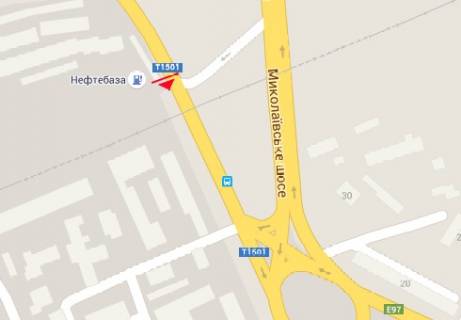 Билборд B в Херсоне, 3x6  Нафтовиків вул. схема