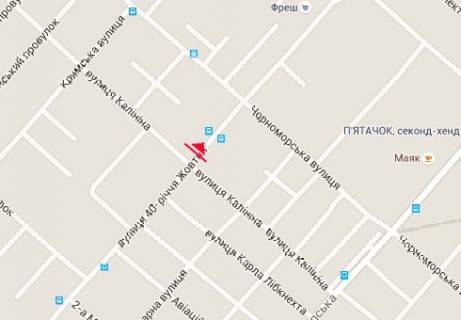 Білборд, Бігборд (Борд)  A у Херсоні, 3x6  Університетська вул. - Чорноморська вул. схема