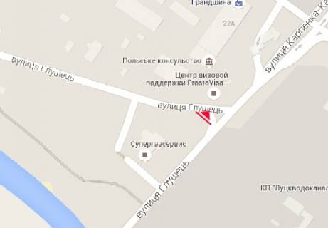 Билборд A в Луцке, 3x6  Глушець вул. , виїзд до с. Рованці схема