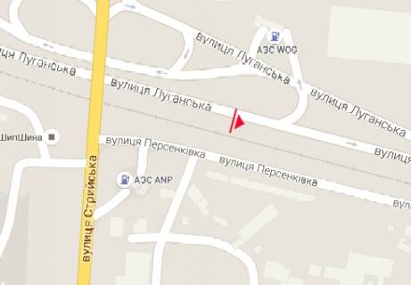 Билборд B в Львове, 3x6  Луганська вул. схема