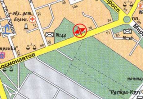 Білборд, Бігборд (Борд)  B у Миколаєві Космонавтів вул., - парк Дубки схема