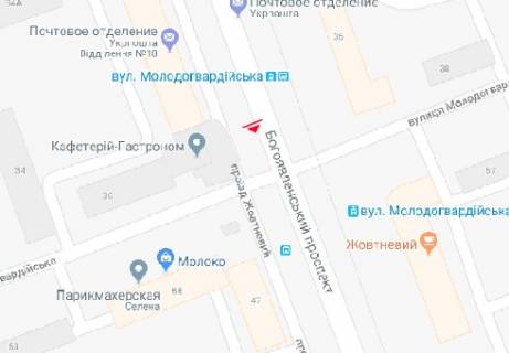 Бэклайт B в Николаеве, 2.3x3.14  Богоявленський просп. (Жовтневий просп.), 45 схема