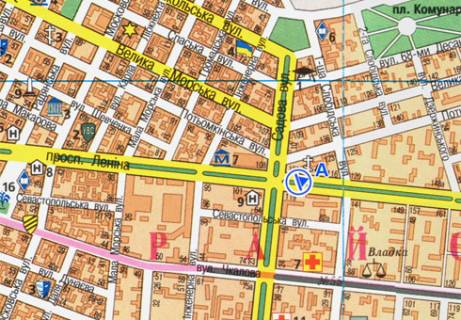 Ситилайт A в Николаеве, 1.8x1.2  Центральный пр. - Садовая ул. схема