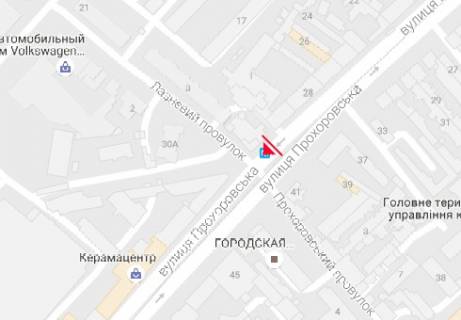 Билборд B в Одессе, 3x6  Прохоровська вул., 28 схема