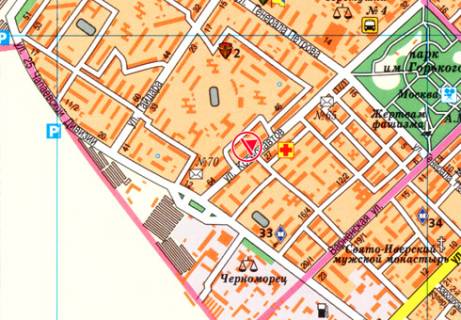 Билборд A в Одессе, 3x6  Космонавтів вул., 52 схема