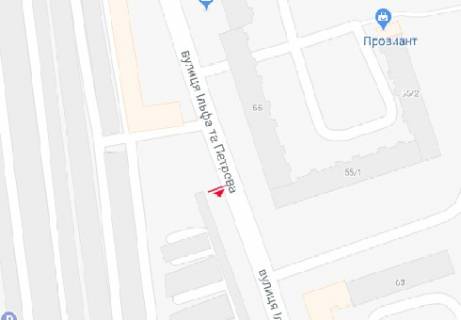 Билборд B в Одессе Ільфа і Петрова вул., 55 схема