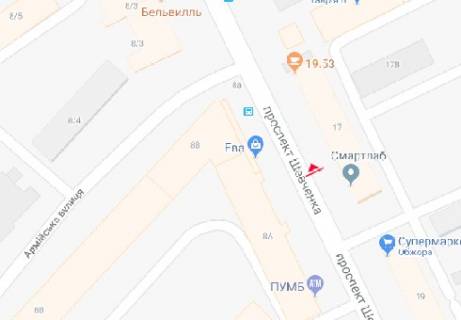 Беклайт B у Одесі Шевченка просп., 17 - Незалежності вул. (Армійська) схема