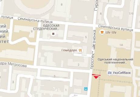Беклайт A у Одесі Шевченка просп., 1а схема