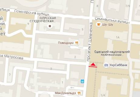 Беклайт B у Одесі Шевченка просп., 1а схема