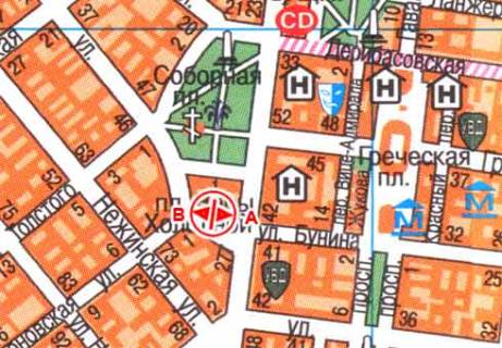 Ситилайт A в Одессе, 1.8x1.2  Буніна вул., 2 схема