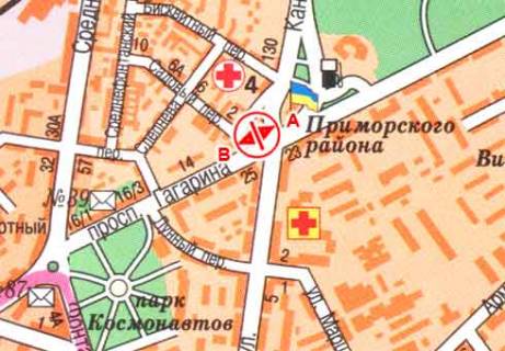 Бэклайт A в Одессе Гагаріна просп., 12 схема