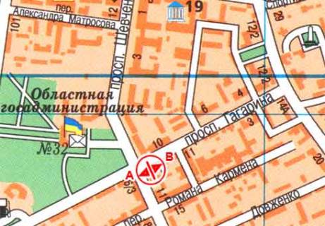 Бэклайт A в Одессе Гагаріна просп., 13 схема