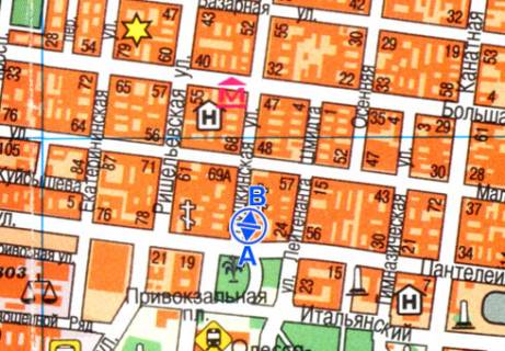 Бэклайт B в Одессе Пушкінська вул., 83 схема