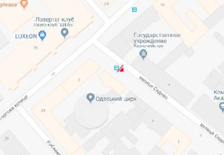 Бэклайт B в Одессе Садова вул., 2 - Торгова вул. схема