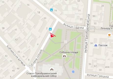 Билборд B в Одессе, 1.2x1.8  Соборна пл. - Садова вул. схема